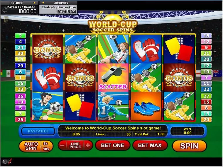  Main Screen Reels at World Cup Soccer Spins 5 Reel Mobile Real Slot created by GamesOS