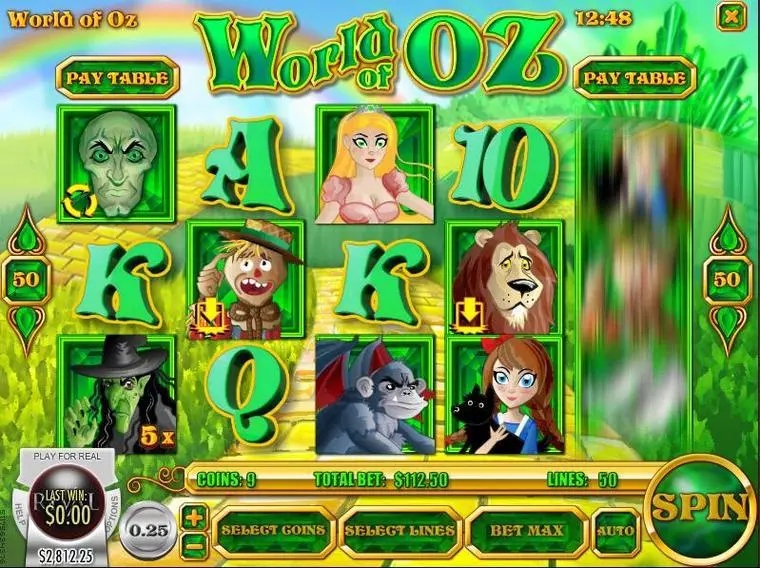  Main Screen Reels at World of Oz 5 Reel Mobile Real Slot created by Rival
