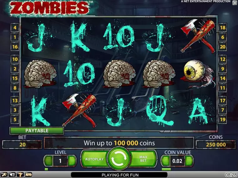  Main Screen Reels at Zombies 5 Reel Mobile Real Slot created by NetEnt