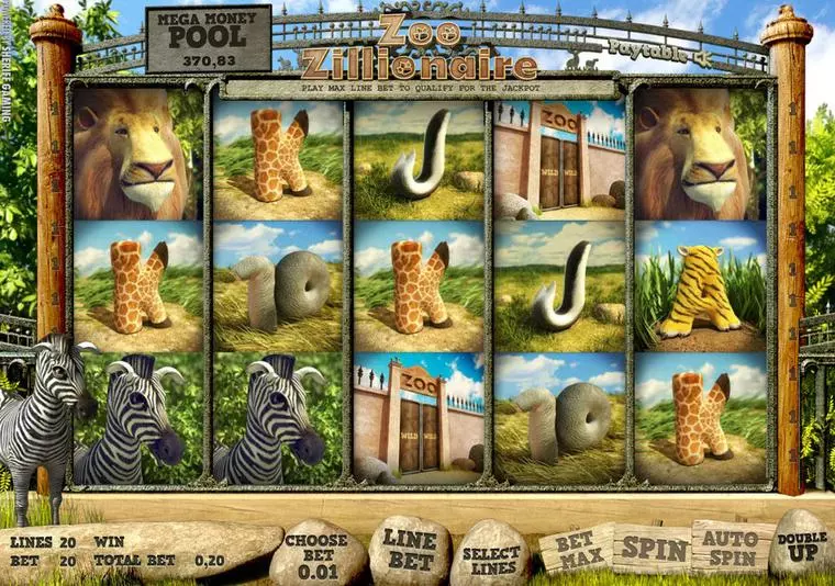  Main Screen Reels at Zoo Zillionaire 5 Reel Mobile Real Slot created by Sheriff Gaming